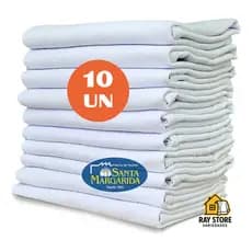 KIT 10 PANOS de Prato Alvejados Grande PP24 SANTA MARGARIDA Pé Galinha Liso Legitimo