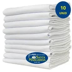 KIT 10 PANOS De Prato PP24 SANTA MARGARIDA Pé de Galinha Branco 100% Algodão Grosso