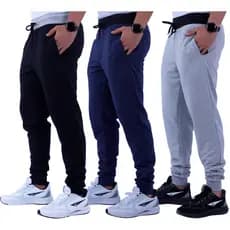 Kit 3 Calças Masculinas MXD Conceito Em Moletom e Moletinho Recorte Jogger Casual Treino
