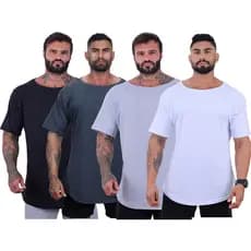 Kit 4 Camisetas Morcegão MXD Conceito Cores Lisa Sem Estampa