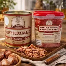 Kit Carne de Lata Pernil sem Osso 900g + Paçoca Carne na Lata 500g