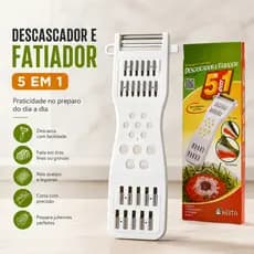Ralador Fatiador Legumes Multifuncional Cortador Tamanho Ideal Cozinha 5 em 1 Compacto Multiuso