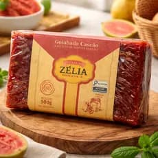 Doce Goiabada Cascão Zélia Mineira Barra 500g, Sabor Tradicional, Ideal para Lanches e Sobremesas