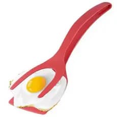 Espátula Pegador Virar Vira Girar Ovo Clip Panqueca Tapioca Omelete Carne Bife Pratico Acessório Virador 2x1