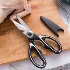 Tesoura De Cozinha Multifuncional Multiuso Peixe Frango Carne Legumes Quebra Nozes Aço Inox 20cm