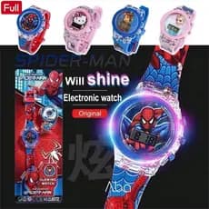 Relógio Infantil Homem Aranha Sonic Unicórnio Frozen Patrulha Canina Batman Luz Digital Menino Menina Esportivo LED