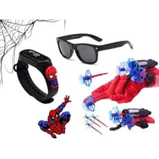 Brinquedo Infantil Óculos Relógio Luva Lança Teia dardos Super Heróis Homem Aranha Menino Criança PROMOÇÃO