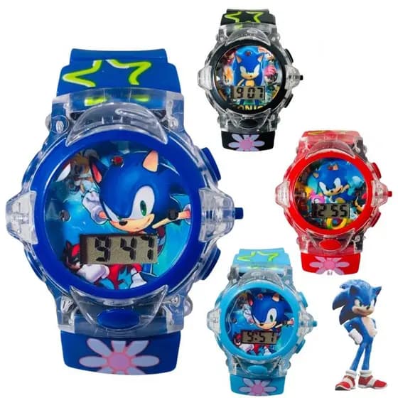 Relógio Digital Infantil Sonic Homem Aranha Unicórnio Frozen Patrulha Batman Luz Criança Menino Menina Esportivo LED