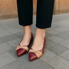 Sapatilha Feminina Bico Fino Napa Sapato Mocassim Feminino Calçado Basico  Rasteira Com Enfeite  Lateral Cordão Juta