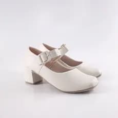 Sapato Feminino Boneca com Fecho Fivela e Salto Bloco Feminino Estilo Mary Janes Salto Grosso