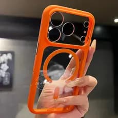 Capa Protetora Transparente Anti-Amarelecimento Para iPhone 17 16 15 14 13 Pro Max Traseira De Cobertura Total Com MagSa