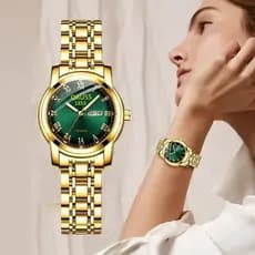 ORUSS Original Ladies Watch Pulseira De Aço Inoxidável Dourado Impermeável Quartzo Automático Moda Negócios Luxo Imperme