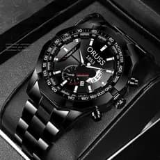 Relógio masculino de aço inoxidável à prova d'água moda de luxo negócios calendário automático de quartzo luminoso