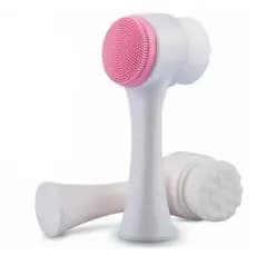 Escova Limpeza Facial 2 Em 1 Aparelho Massagem Esponja Cerdas Macias Dupla Face Escova De Limpeza De Cravos