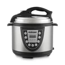 Panela de Pressão Elétrica Midi 5L Inox com Preto