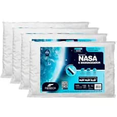 Travesseiro Nasa Massageador Kit 4Peças  Fibrasca-  40X60X11