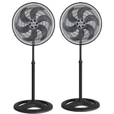 Kit 2 Ventiladores Osc De Coluna Turbo 6 Pás 50cm Preto 127v