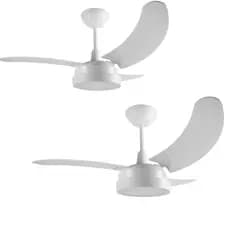 Kit 2 Ventiladores De Teto Tron Búzios Max Led 3 Pás Branco