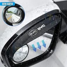 2 Peças Aprimoradas de Adesivo Protetor de Chuva para Retrovisor de Carro BYD em Fibra de Carbono com Espelho Redondo de
