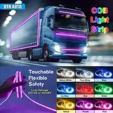 Fita de LED COB DTH em Cores Roxas Brilhantes e Vibrantes DC12V 24V para Carros, Caminhões e Motocicletas, Decoração de