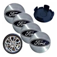 Kit 4 Miolo Calota Ford Centro Roda Fusion Fiesta Focus Ka Calotinha 55mm