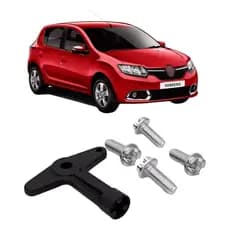 Kit 4 Parafuso + Chave P/ Calota Renault Megane Clio Sandero