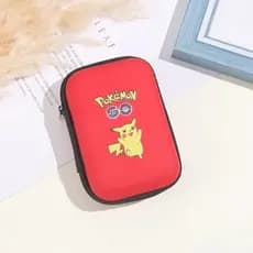 Estojo VERMELHO Case Porta Cards Cartas Pokemon Go Pikachu Portátil