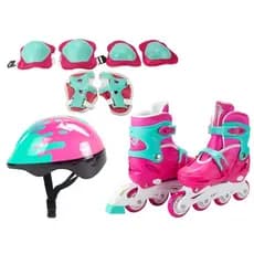 Patins Roller Infantil inline Feminino kit proteção barato