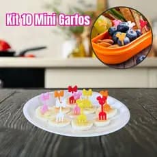 Kit 10 Mini Garfos Infantil Lancheira Divertida Para Petisco Minnie Garfinhos Criança