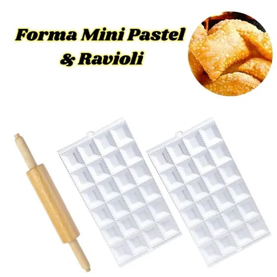 Forma Pastelzinho Molde Pastelzinho Forma para Mini Pastel Forma de Ravioli + Rolo Massa 40cm – Faça Salgados em Casa