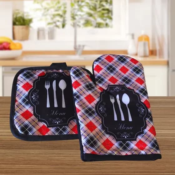 Luva para Forno Luva Fogão Luva Térmica Luva de Cozinha com Descanso de Panela Térmico Cozinha