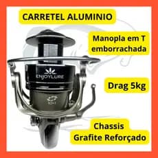 Molinete de Pesca Esportiva Cmik SF 1000 Carretel em Alumínio Drag 5kg Pesca Pesqueiro