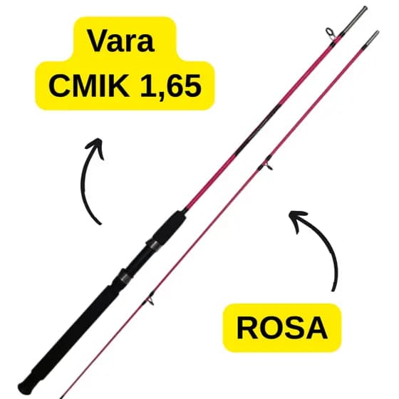 Vara De Pesca CMIK Rosa Para Molinete 1,65m - 12,25lbs Pesca Esportiva