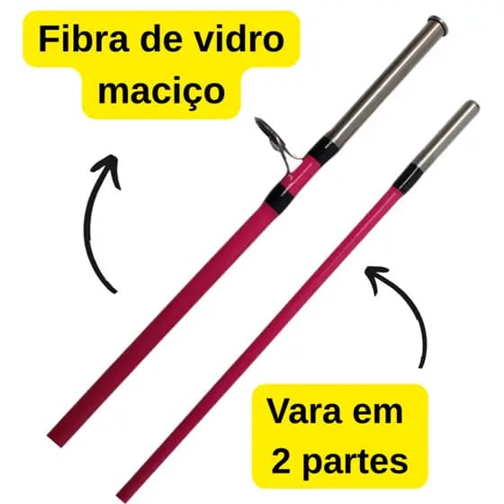 Vara CMIK ROSA 1,65M 12-25 LBS Para Molinete Pesca Esportiva Pesqueiro