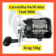 Pesca Esportiva Carretilha Perfil Alto Tssd 3000 Drag 13kg Anti Reverso