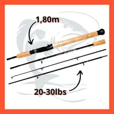 Vara Ottoni Cesar 1,80m 20-30Lbs - Cabo Reforçado para Carretilha Pesca Esportiva Pesqueiro