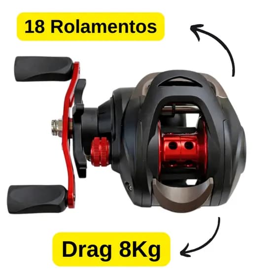 Carretilha De Pesca 18 Rolamentos JWS Pesca Esportiva Pescaria