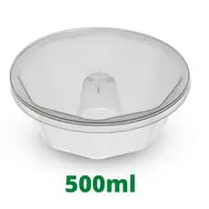 Forma Pudim tamanho Grande c/ tampa 500ml - Plastilânia - Com 6un - forneável
