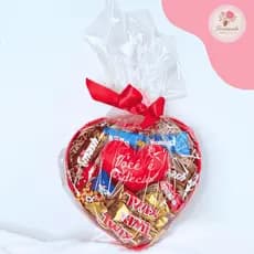 Presente Coração com Bombons Sortidos | Feliz Dia Dos Namorados , Aniversário | Tamanhos P M G