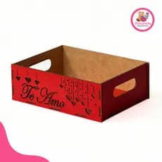 Caixa MDF Vermelha “Te Amo” Presente Romântico Amor Dia dos Namorados Aniversário - 2 Unidades