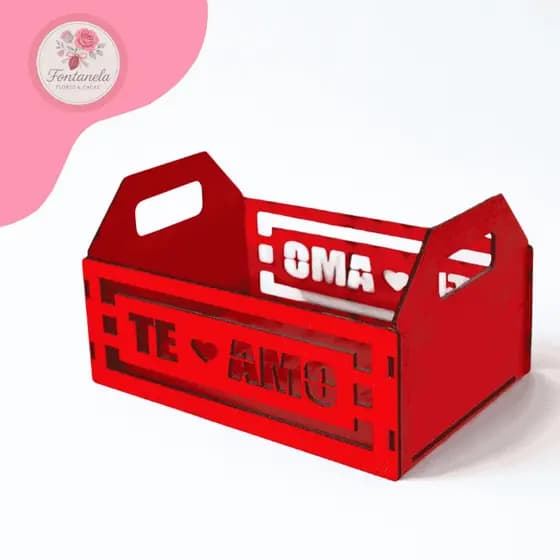 Caixote MDF “Te Amo” Corte a Laser – Presente Criativo Dia das Mães, Namorados, Pais