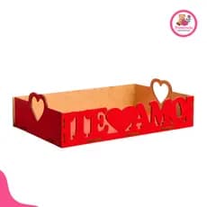 Caixinha Te Amo em MDF - Recorte a Laser - Bandeja Decorativa para Presente Romântico