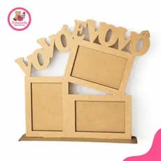 Porta-Retrato MDF | Vovô e Vovó | Recorte a Laser | Base de Apoio | Decoração Cheia de Amor!