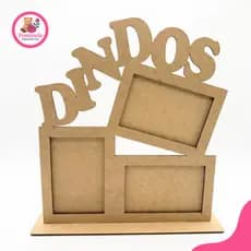 Porta-Retrato MDF “Dindos” | 3 Fotos 10x15 | Presente Personalizado para Dindos