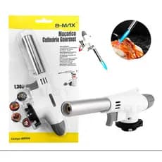 Maçarico B-max Culinário Portátil Gourmet Regulável Bm006 Branco