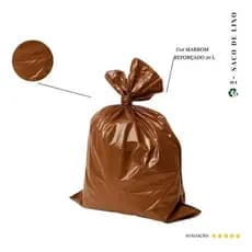Saco de Lixo 20L Reforçado Marrom | 1/2/3 Packs 20un | Uso Profissional