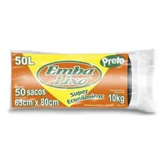 Saco Embalixo Rolo Super Economico Preto 50l Com 50 Sacos