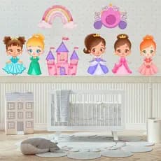 Adesivos Decorativos Princesas e Castelos 👑 | Um Quarto Mágico para Sonhar!