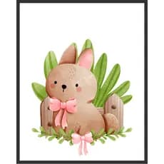 Adesivo Animais Fazendinha Baby Aquarela 20cm x 25cm Decoração Quarto Bebê Papel de Parede Borda Preta