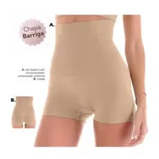 Calcinha Alta Zee ZR0800-002 Rucci Chapa Barriga Boxer Modeladora Alta Sem Costura Blush Original Nota Fiscal